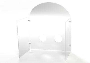 Free Standing Safety Shield With Walls and Hand Holes 1 - A